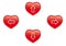 Red heart buttons