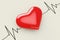 Red Heart on a Cardiogram Background. 3d Rendering