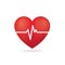 Red Heart cardiogram Premium Vector