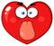 Red Heart Cartoon Emoji Face Character Sticking His Tongue Out.