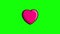 Red Heart in a cartoon style. 4K Animated heart pulsate isolated on a green screen