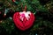 Red Heart Christmas Ornament made of Lace