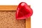 Red heart on corkboard, Valentine