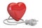 Red heart with electrical plug, 3D rendering