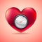 Red heart with fuel gauge, Love heart indicator, Measuring love icon