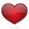 Red heart glossy 3D on isolated background vector