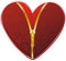 Red heart with golden zipper