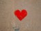 Red heart graffiti in Bassano del Grappa, Italy