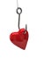 Red heart on the hook