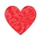 Red heart icon, love , red valentine drawing over white