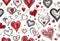 Red heart illustrated with details, isolated white background v36