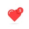 Red heart like simple notification