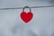 Red heart lock. Love padlock.