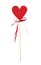 Red heart Lollipop with ribbon, isolated