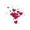 Red heart love confettis. Valentine