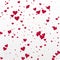 Red heart love confettis. Valentine`s day falling