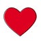 Red heart love romatic passion icon. Isolated and flat illustrat