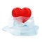 Red Heart in Melting Ice Cube