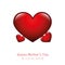 Red heart mothers day design