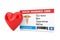 Red Heart near Health Insurance Medical Card Concept. 3d Rendering