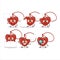 Red heart necklace cartoon character bring information board