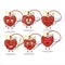 Red heart necklace cartoon designs as a cute angel character