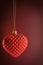 Red heart ornament hanging