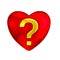 Red heart question mark love symbol