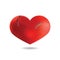 Red Heart with scar, On White Background, Vector