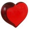 Red Heart shape Love symbol glass translucent glossy
