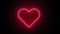 Red heart shape neon light on dark wall backgorund. Abstract and decoration concept. Happy Valentines day element. Sign and symbol