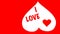 Red heart shape symbol animation. In love concept. Valentines Day or Mothers Day celebrate. Sound of breath and