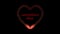 Red heart shaped animation on black background for valentines day, 4K video