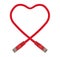 Red Heart Shaped Ethernet Network Cable