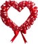 a red heart-shaped folded ribbon. Ai-Generated.