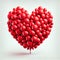 Red heart shaped helium balloons - Generative AI Illustration