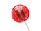 Red heart shaped lollipop with shaving blade inside