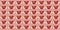 Red heart shaped pattern Arrow in the middle And with 2 angel wings on a pink background