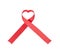 Red heart-shaped ribbon isolated