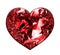 Red heart shaped rubin precious stone