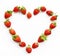 Red heart shaped strawberry wish-card, valentine, 14 February,