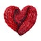 Red heart shaped wool yarn