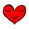 Red heart smiling. Face with smile emoji icon