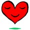 Red heart smiling. Face with smile emoji icon