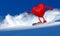 Red heart snowboarder