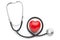 Red heart and stethoscope