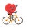 Red heart strong and happy with bike