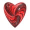 red heart swirl glass sphere