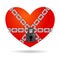 Red Heart Symbol Chained And Locked