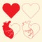 Red Heart symbol. Hearts icons minimal line design. Vector illustration